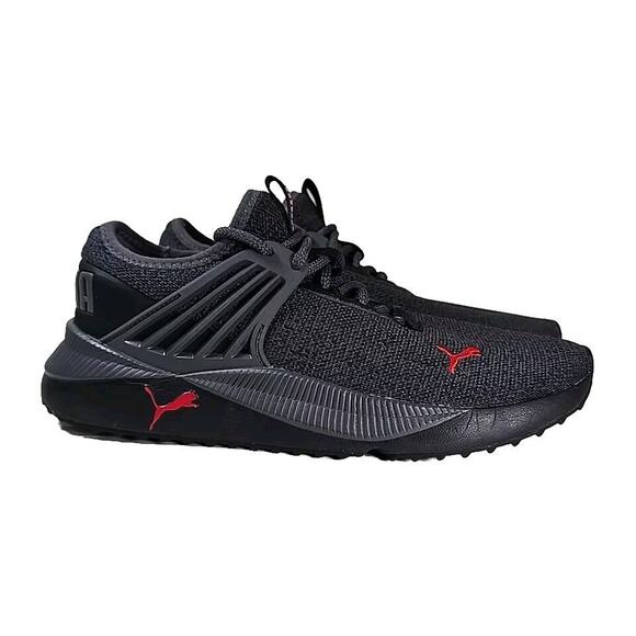 PUMA Pacer Future Men's Sneaker Castlerock Grey High Risk Red Sz 8 Athletic Shoe - Picture 1 of 9